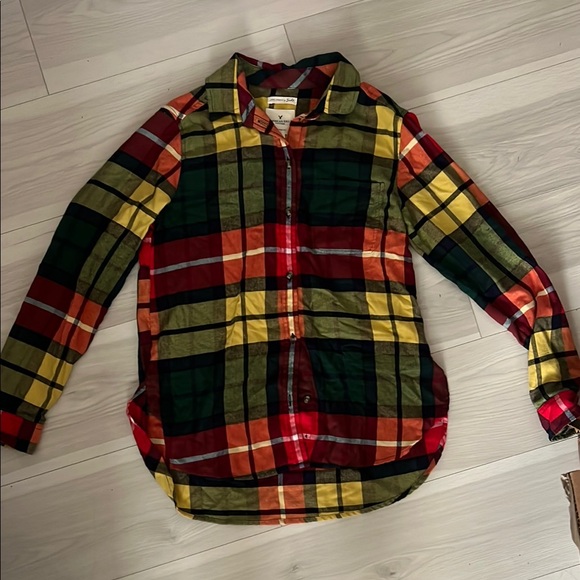 American Eagle Outfitters Tops - American Eagle Outfitters Colorful Plaid Shirt